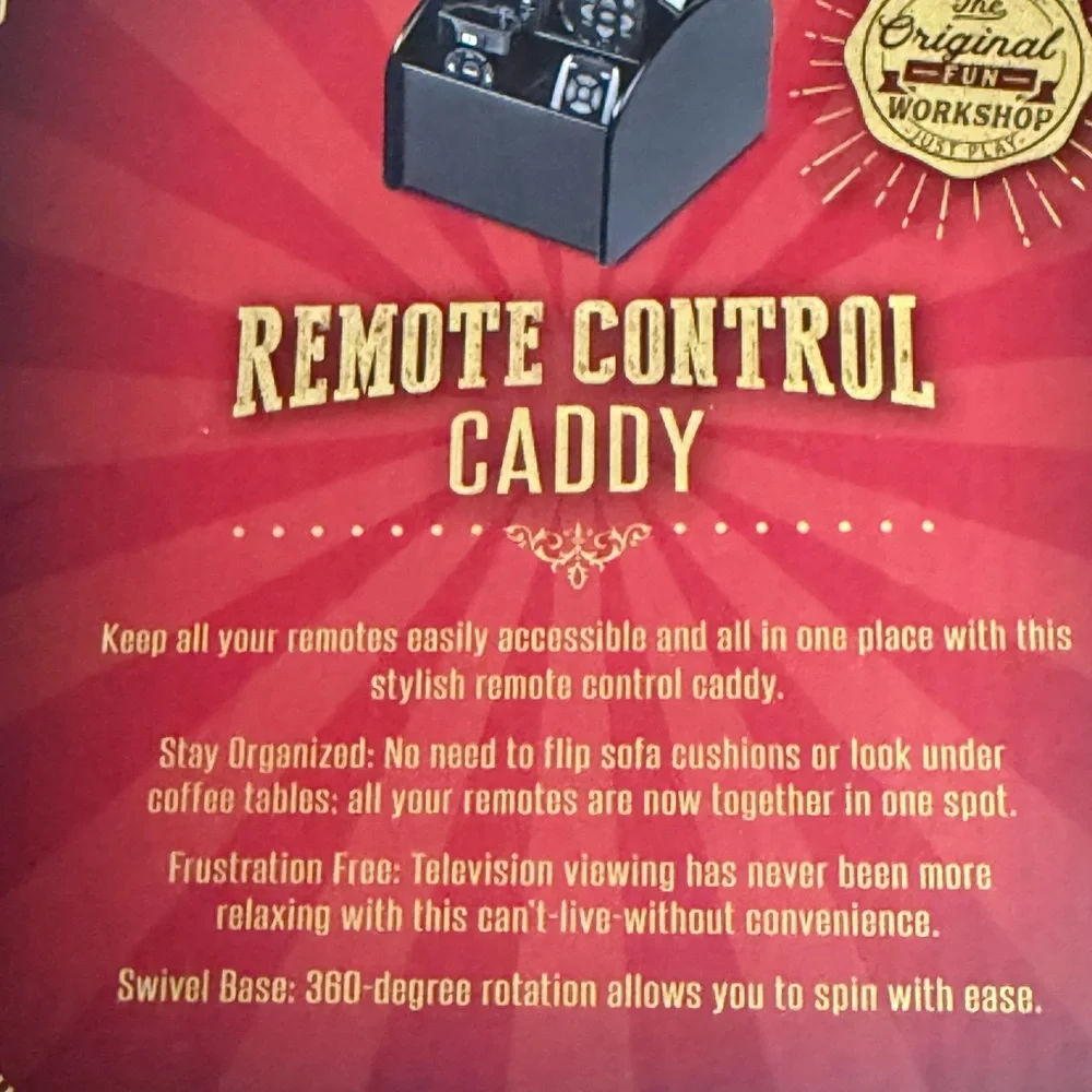 Black Remote Control organizer Caddy with Rotating Base